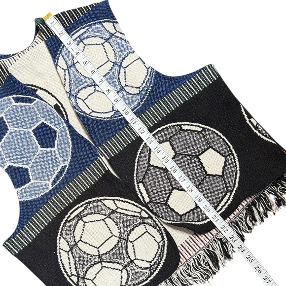 Soccer Ball Patterned Upcycle Blanket Vest - Picture 12 of 12